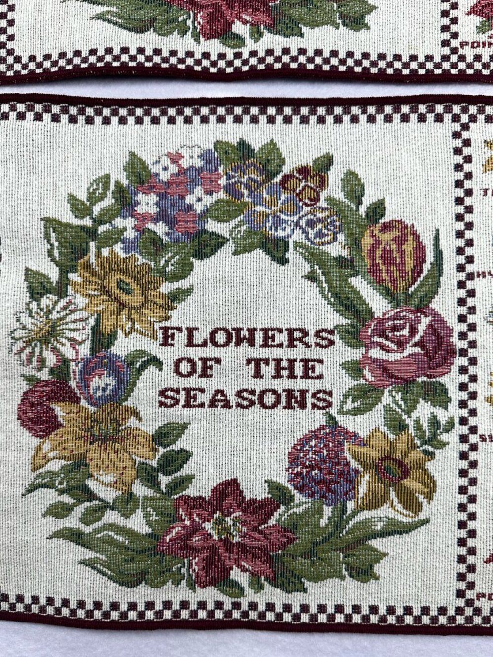 Vintage Flowers Of The Seasons 2 Wall Art Decor Tapestry Placemats DIY 17x12.5 - Picture 7 of 10